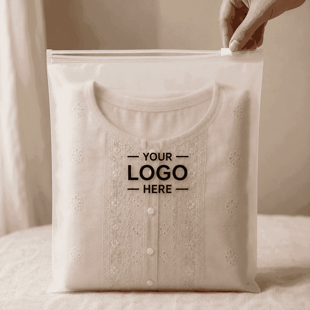 EVA Frosted Zipper Bags for Ladies Suit Lawn