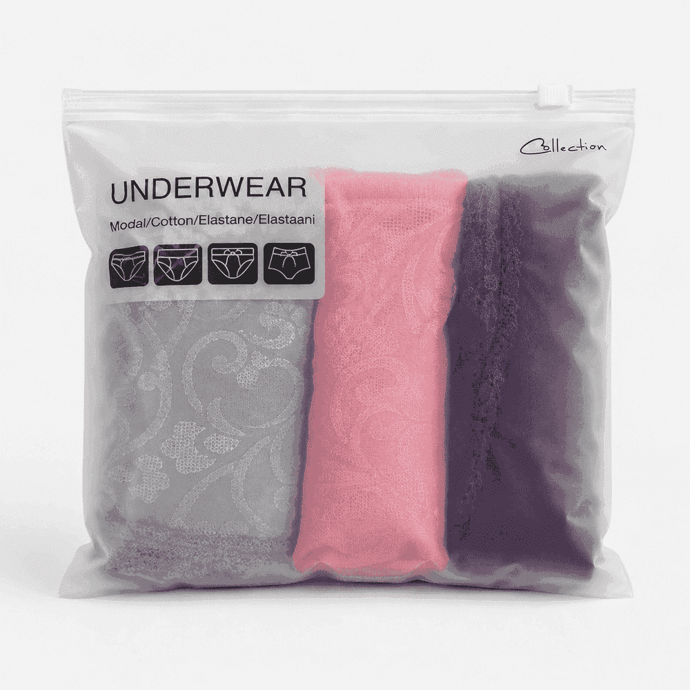 EVA Frosted Zipper Bags for Undergarments & Hosiery